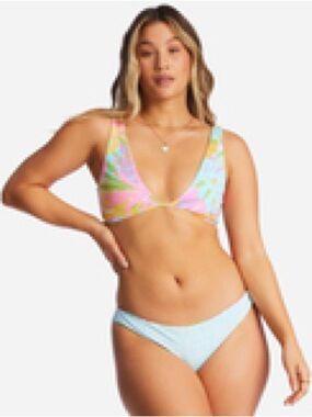 Billabong Reversible Pastel Tropical Leaf Bikini